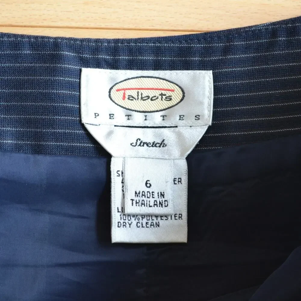 Talbots Pin Stripe Pencil Skirt Size 6P Stretch